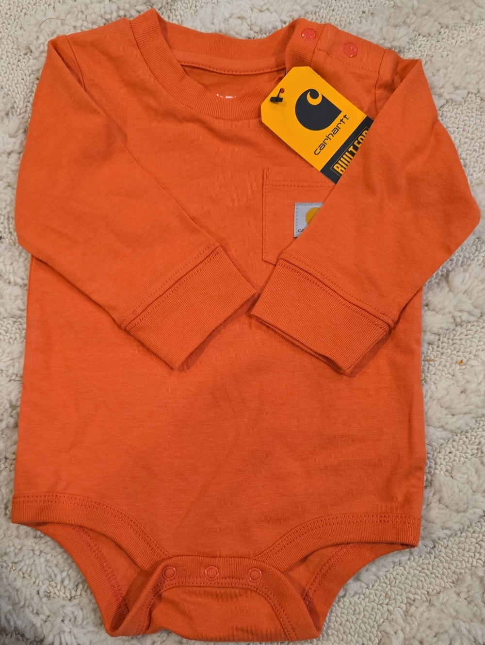 Carhartt Toddler Long-Sleeve One-Piece in Bright Orange